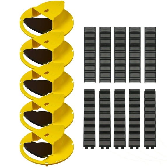 Kicbertin Mouse Trap Bucket - 5 Pack Automatic Reset Flip and Slide Bucket Lid Rat Traps Indoor Outdoor,5 Gallon Bucket Compatible Mouse Traps Indoor for Home,Reusable Humane Mouse Trap