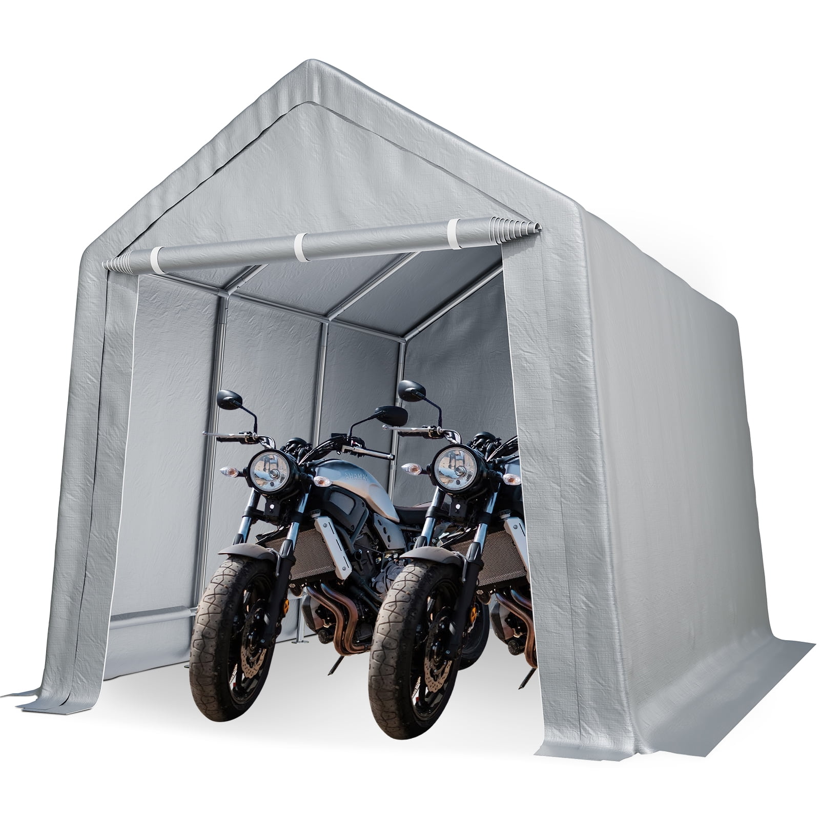 Kicctian 10'x20' Waterproof Outdoor Carport Storage storage unit - Sturdy Metal Frame, Roll-Up Zipper Door, Portable Garage Shelter for Car, Motorcycle, Bike, Garden Tools