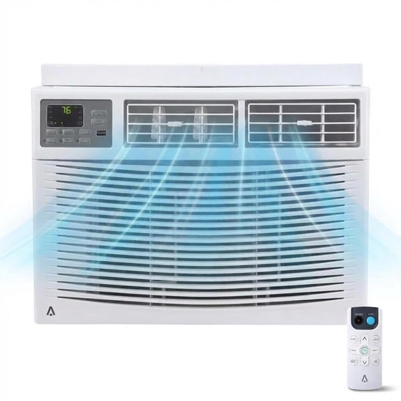 Kicctian 12000 BTU Window Air Conditioner, 3-in-1 Cooling, Fan & Dehumidifier with Remote Control, Energy Efficient, Quiet Operation, Reusable Filter, 115V for Rooms up to 550 Sq.Ft, White