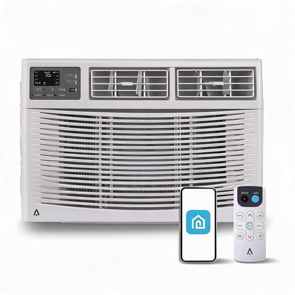 Kicctian 12000 BTU Window Air Conditioner, 3-in-1 Cooling, Fan & Dehumidifier with Wi-Fi & Remote Control, Energy Efficient, Quiet Operation, Reusable Filter, 115V for Rooms up to 550 Sq.Ft, White