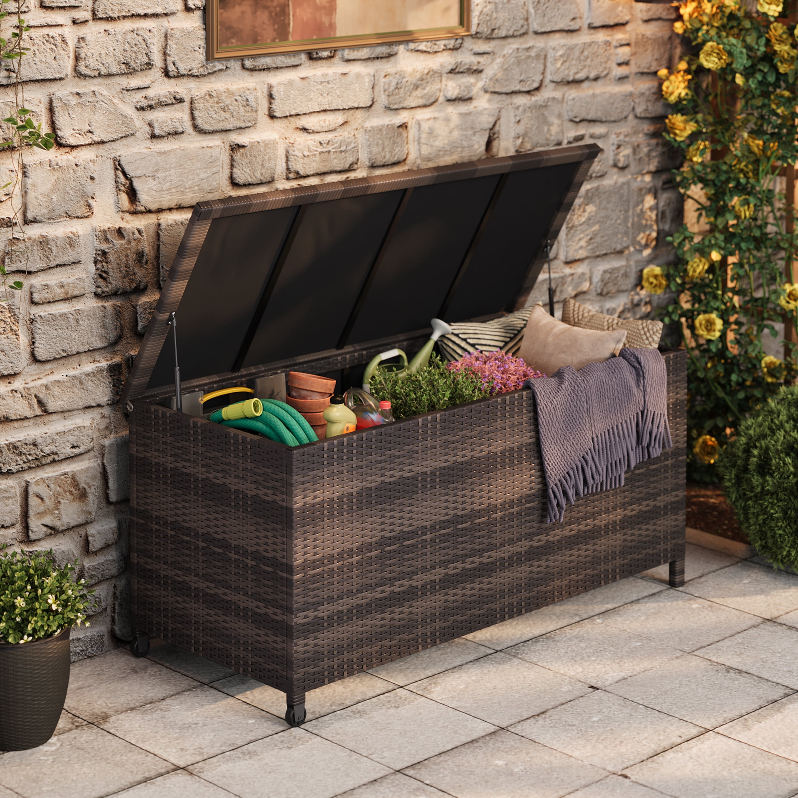 Kicctian 125 Gallon Outdoor Deck Storage Box With Wheels Heavy Duty kicctian-125-gallon-outdoor-deck-storage-box-with-wheels-heavy-duty