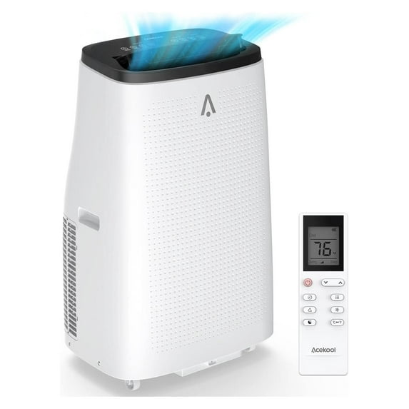 Kicctian 15000 BTU Portable Air Conditioner with ≤54dB Quiet Operation, 3-in-1 Cooling, Dehumidifier & Fan, Remote Control, 24H Timer, Window Kit Included, Covers Rooms up to 850 Sq.Ft