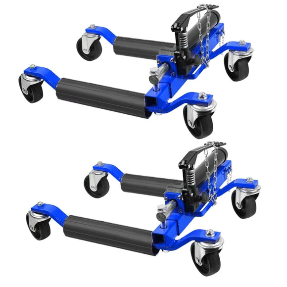 Kicctian 1500lbs Capacity Wheel Car Dolly 2 Pack, Heavy Duty Mobile Base for Vehicle Positioning, Top-Mounted Oil Cylinder, for Trucks, RVs, Trailers, Blue
