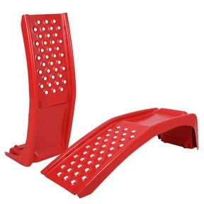 Kicctian 2 Pack Heavy Duty 8000 lbs Capacity Steel Car Ramps, 8 Inch Lift Height, Non-Slip Surface, for Garage Auto Repair & Vehicle Maintenance, Red