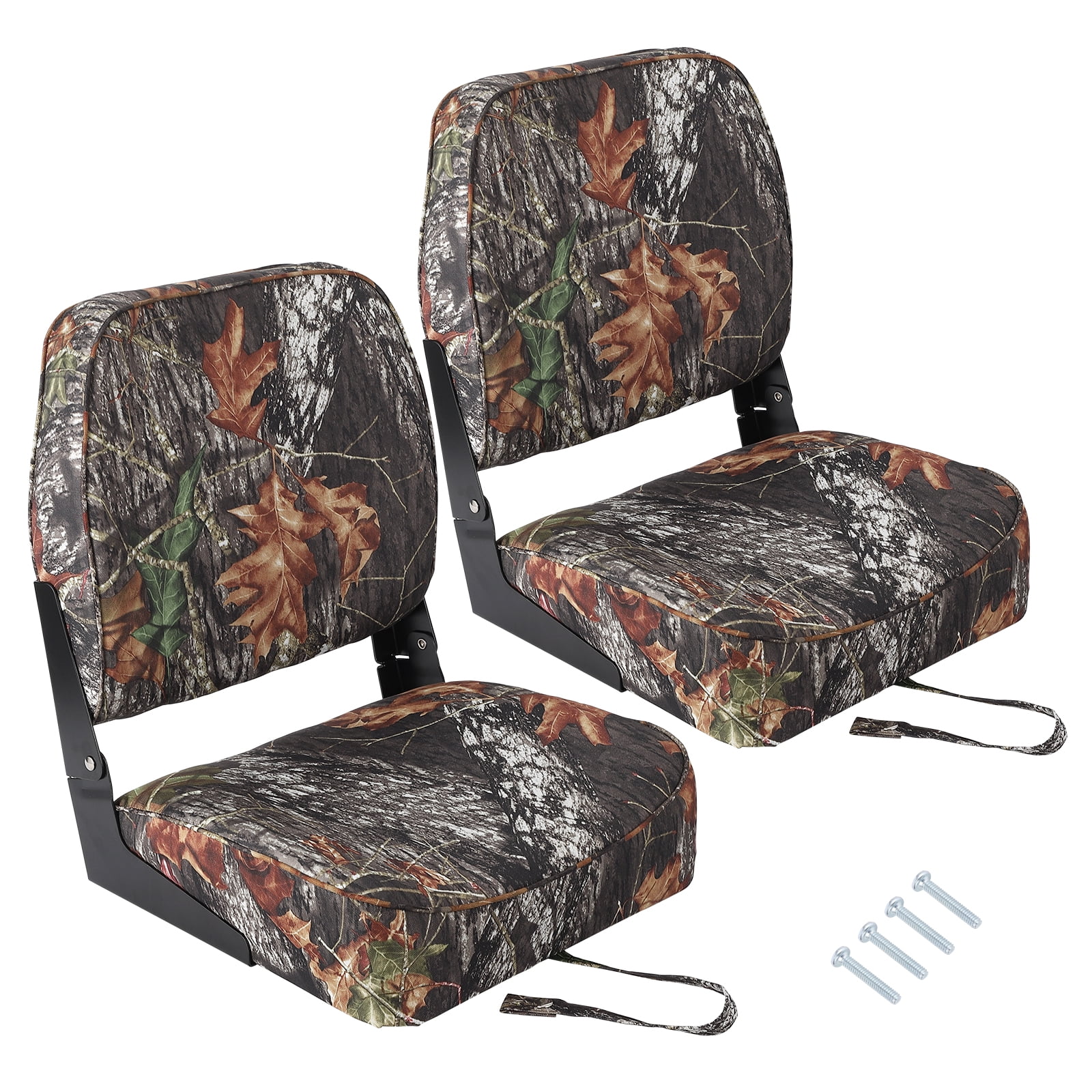 Kicctian 2 Pack High Back Folding Boat Seats with Thick Sponge Padding, Hinge & Fold-Down Design for Speedboat, Canoe or Sightseeing Boats,Multicolor