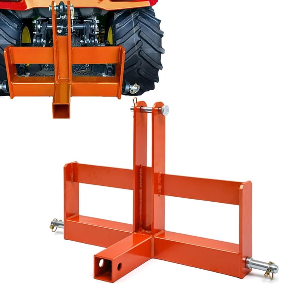 Kicctian 3 Point Tractor Trailer Quick Hitch Adapter Category 1, General 2" Hitch Receiver Attachment, Orange