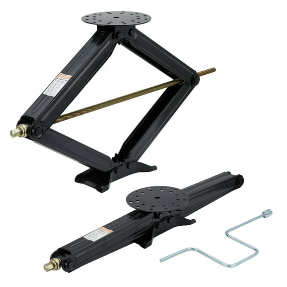 Kicctian 5000lbs Heavy Duty RV Scissor Jacks with Adjustable 4.6"-30" Height, Collapsible Anti-Slip Design, Manual Crank for Travel Trailers, Camper Slip-on or Motorhomes,Black