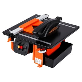 Kicctian 7-inch Wet Tile Saw, 3450 RPM Induction Motor, 0-45° Miter Angle for Cutting Tiles & Stones, Steel Frame Box