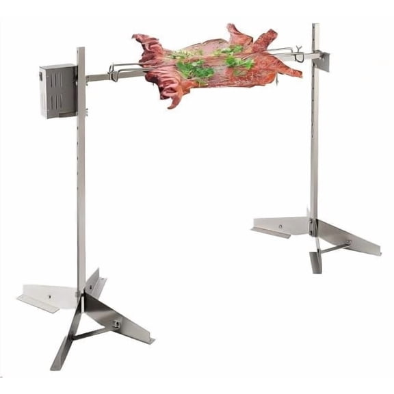 Kicctian Heavy-Duty Stainless Steel Rotisserie Charcoal Grill - 132LB Capacity, Dual 50W Motors, Height Adjustable, for Whole Pig, Lamb, Chicken, Outdoor BBQ & Camping
