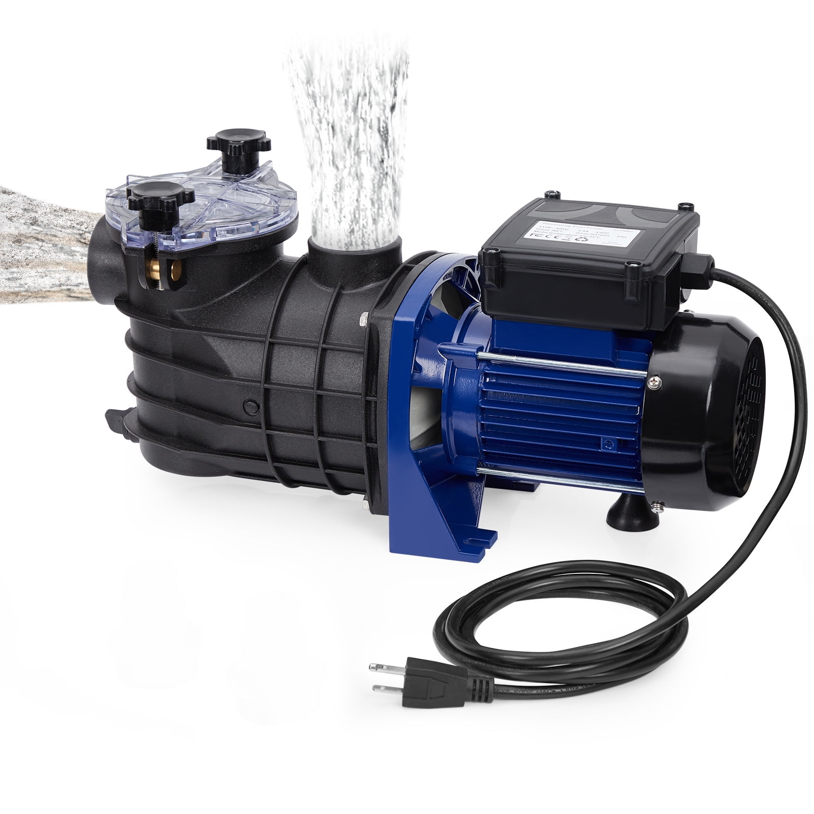 Kicctian High Current Self-Priming Pool Pump, 3/4HP 550W for Inground & Above Ground Pools, 2641GPH, Low Noise, with Filter Basket, Single Speed, Thermal Overload Protection for Clean Water