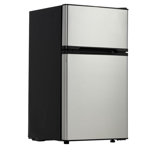 Kicctian Mini Fridge with Freezer, 3.1 Cu.Ft Compact Refrigerator with Dual-Door for Bedroom, Office, Dorm