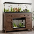 thumbnail image 1 of Kicctian Wooden Aquarium Stand for 55 Gallon Fish Tanks, Cabinet Rack with Power Outlet for Reptile & Turtle Habitats, Brown, 1 of 8