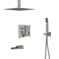 thumbnail image 1 of Kichae 12'' Ceiling Mount Rainfall Shower Head System with Faucet and Hose，Brushed Nickel, 1 of 8