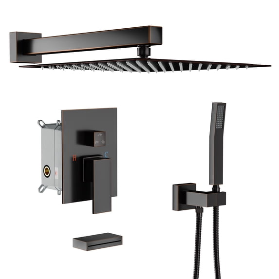 Kichae 12-inch Rainfall Shower System in Oil Rubbed Bronze