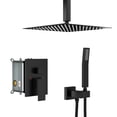 thumbnail image 1 of Kichae 16" Ceiling Mounted Pressure Balancing Rain Shower Head Set Matte Black, 1 of 6