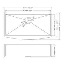 Kichae   Apron Front Farmhouse Sink Single Bowl 18 Gauge Stainless Steel Kitchen Sink 36x20