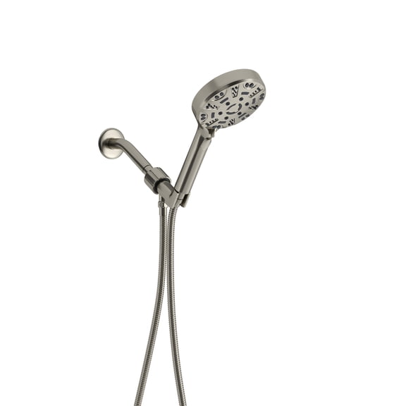Kichae Brushed Nickel Round Rain Shower Head Handheld Shower Head 1.8-GPM (6.8-LPM)