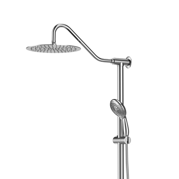 Kichae Dual Shower Combo Stainless Steel 10" Shower Head,5-Setting Handheld Shower Sprayer