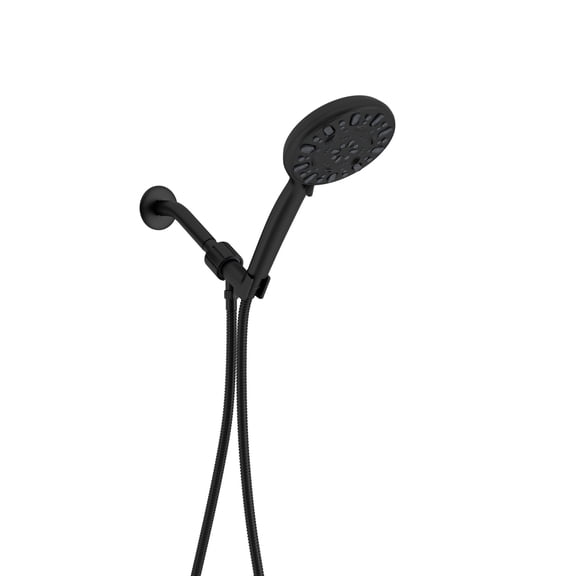 Kichae Matte Black Round Rain Shower Head Fixed Shower Head 1.8-GPM (6.8-LPM)