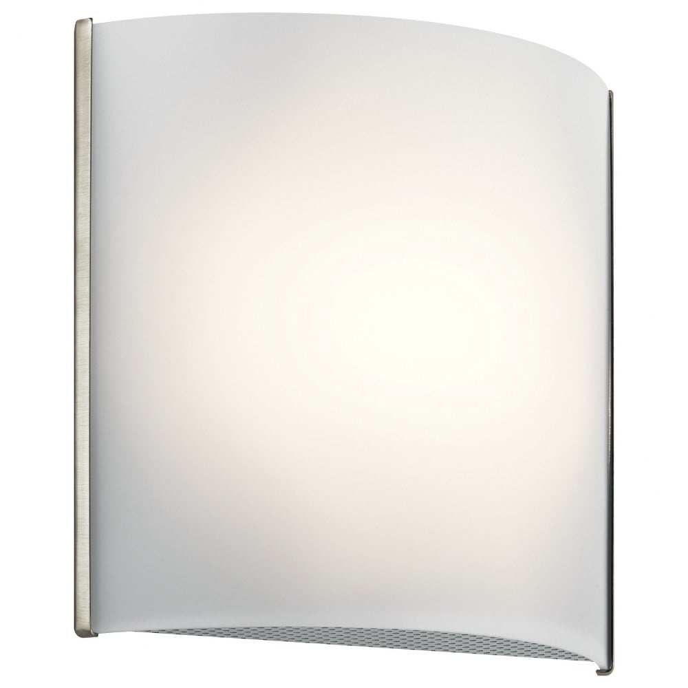 Transitional Brushed Nickel 8'' LED Wall Sconce with White Shade