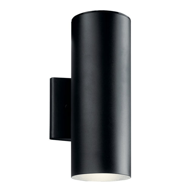 Kichler 12" 1 Light Integrated LED Textured Black Cylinder Outdoor Wall Sconce