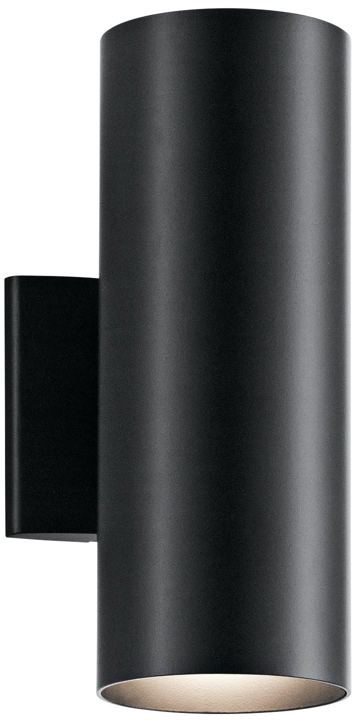 12" Black Aluminum Cylinder Outdoor Wall Sconce