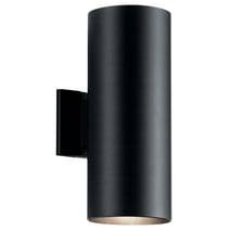 Kichler 15" 2 Light Black Cylinder Outdoor Wall Sconce
