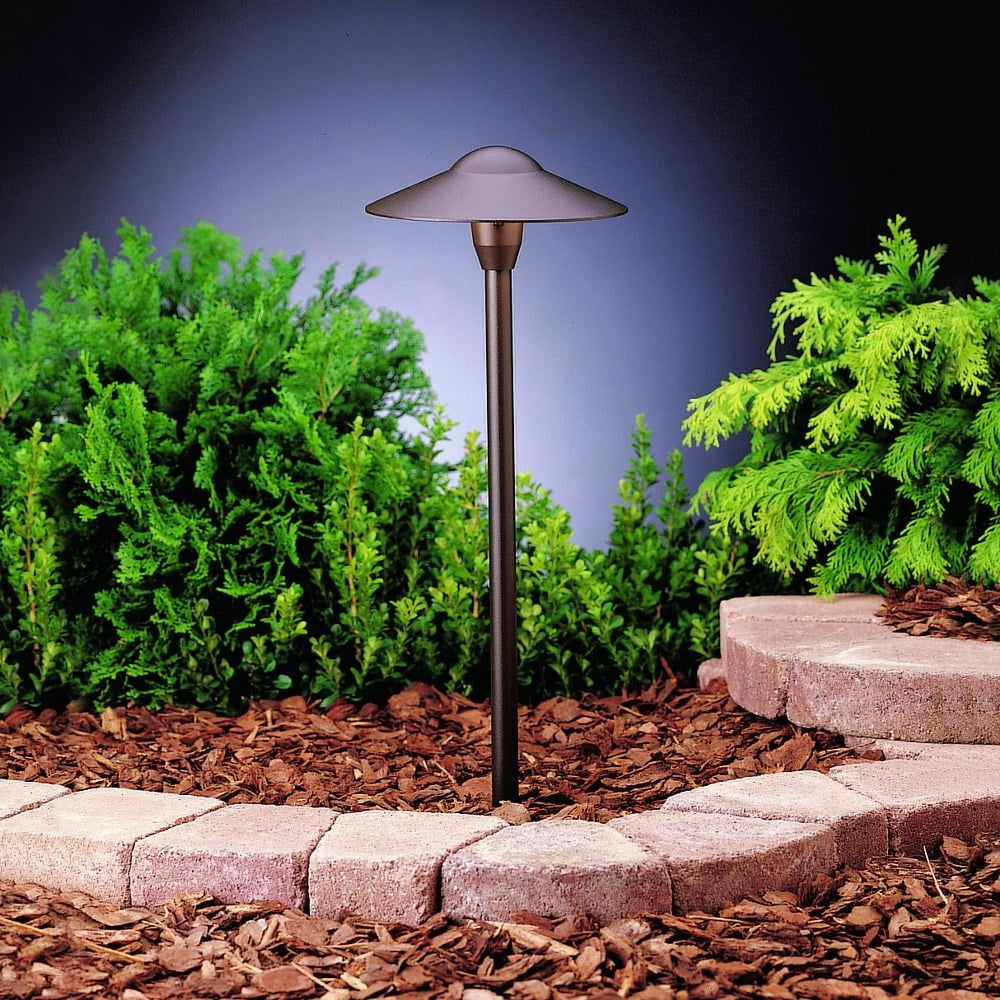 Modern Black Aluminum LED Pathway Light with Dome Shade