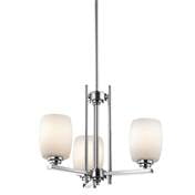 Kichler Lighting Eileen - Three Light Small Chandelier, Chrome Finish with White Etched Glass