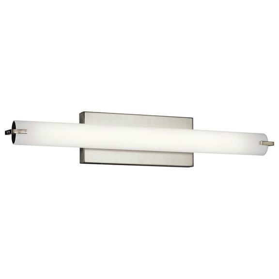 Kichler 25.5" 1 Light Brushed Nickel Integrated LED Vanity Light with White Acrylic Shade