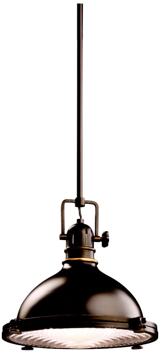 Hatteras Bay 11" Olde Bronze 1-Light Pendant with Glass Shade