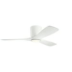 Kichler 300032MWH Volos, 48'' Ceiling Fan with LED Lights & Wall Control, Matte White