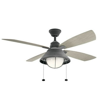 310181WZC-Kichler Lighting-Seaside - Ceiling Fan with Light Kit - 54 inches wide-Weathered Zinc Finish