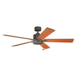 KICHLER 330243OZ Protruding Mount, 5 Walnut Blades Ceiling fan, Bronze/Dark