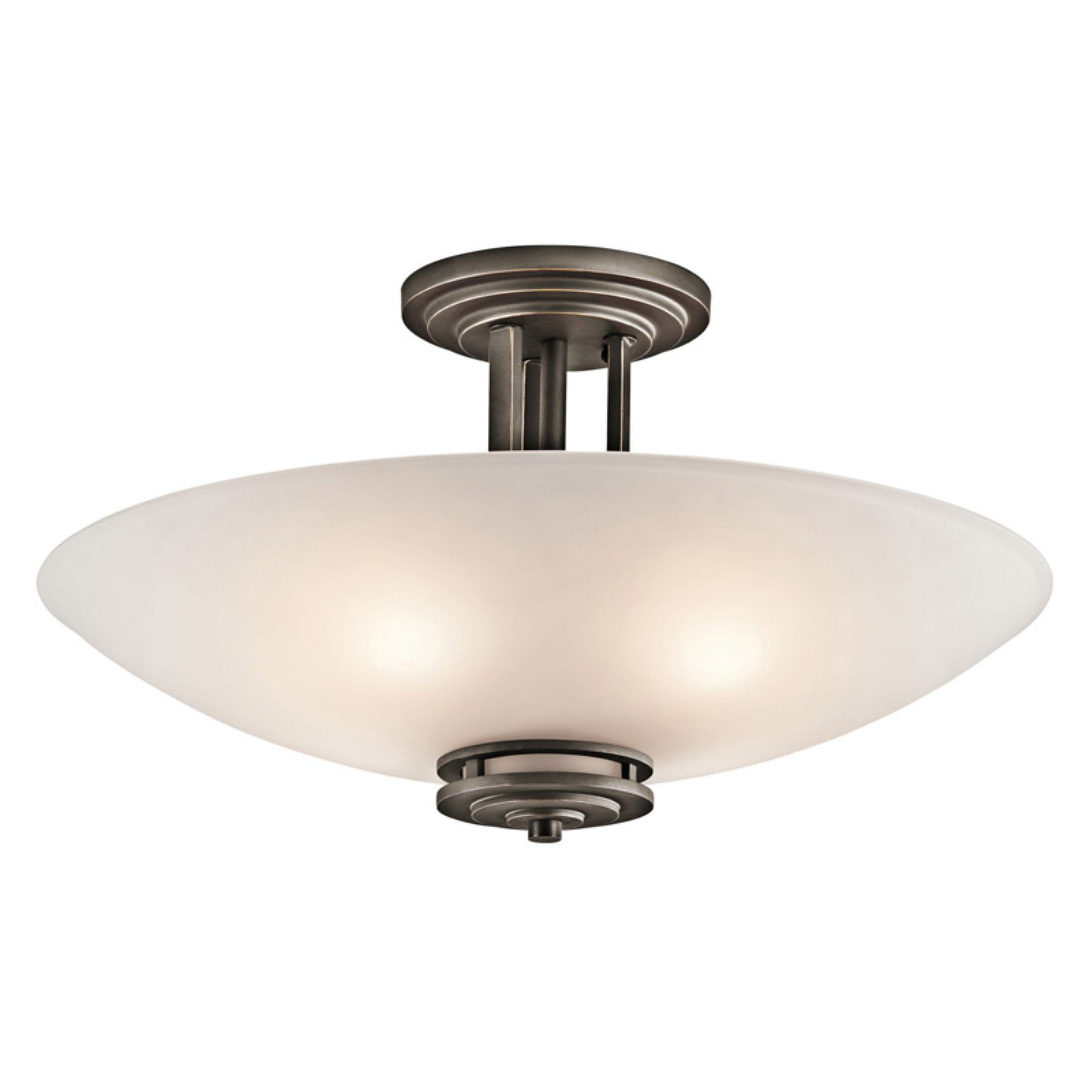 Hendrik 24" Olde Bronze Glass Semi Flush Mount