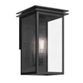 thumbnail image 1 of Kichler 39541 Arkville 14" 1-Light Outdoor Wall Light, Black with Clear Seeded Glass, 1 of 2