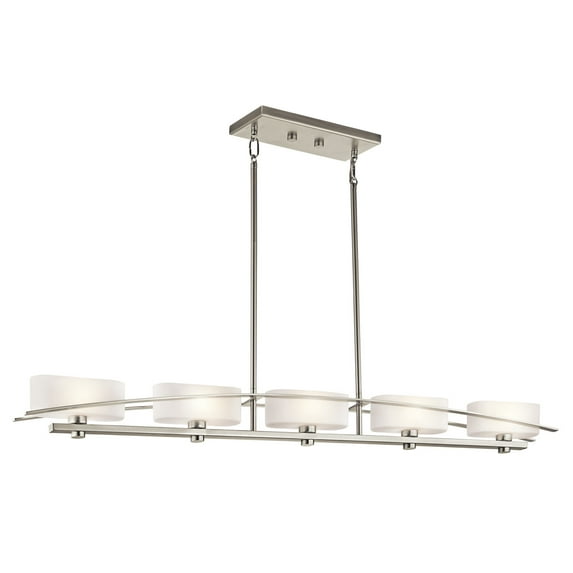 Kichler Lighting 42018NI Suspension 5 Light Island in Brushed Nickel,
