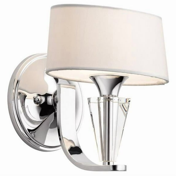 Kichler Lighting Persuasion - One Light Wall Bracket, Chrome Finish with White Linen Fabric Shade