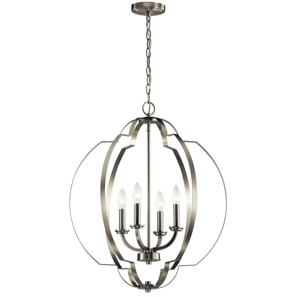 Classic Voleta 22" Wide 4-Light Cage Pendant in Brushed Nickel