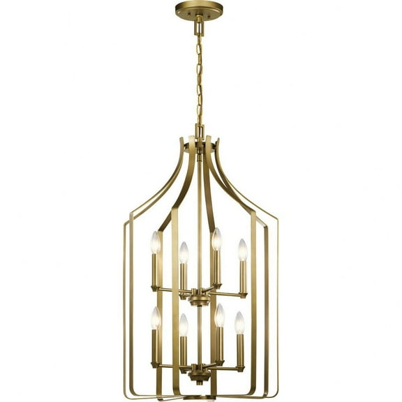42498NBR Kichler Lighting Morrigan - 8 light Foyer Chandelier - with Traditional inspirations - 34 inches tall by 19 inches wide-Natural Brass Finish