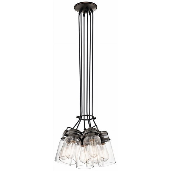 Kichler 42877OZ Brinley 6 Light 12" Pendant in Olde Bronze