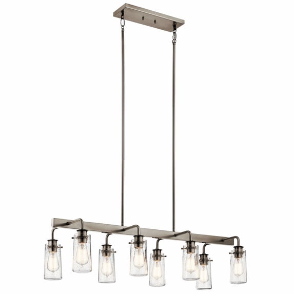 43457CLP Kichler Lighting Braelyn - 8 Light Linear Chandelier - with Vintage Industrial inspirations - 11.5 inches tall by 15 inches wide-Classic