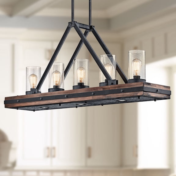 43491AUB-Kichler Lighting-Colerne - 5 Light Linear Chandelier - with Lodge/Country/Rustic inspirations - 21 inches tall by 10.75 inches wide-Auburn