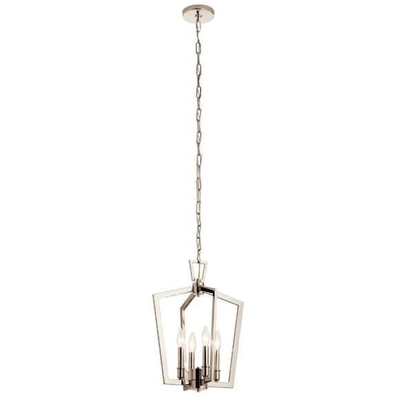 43498PN Kichler Lighting Abbotswell - 4 Light Pendant - with Traditional inspirations - 19 inches tall by 14 inches wide-Polished Nickel Finish