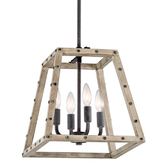Kichler Lighting 43519DAG Basford 4 Light Indoor Pendant in Distressed Antique G