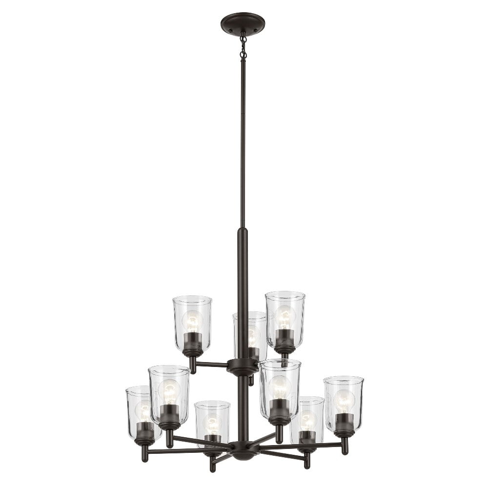 Shailene 9-Light Olde Bronze Chandelier with Clear Glass Shades