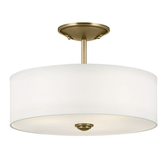 43675NBR-Kichler Lighting-Shailene - 3 light Semi-Flush Mount - 14 inches wide-Natural Brass Finish