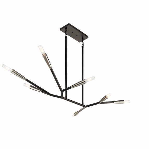 7 Light Chandelier With Contemporary Inspirations 19.5 Inches Tall By 25.25 Inches Wide Kichler Lighting 43795Bk
