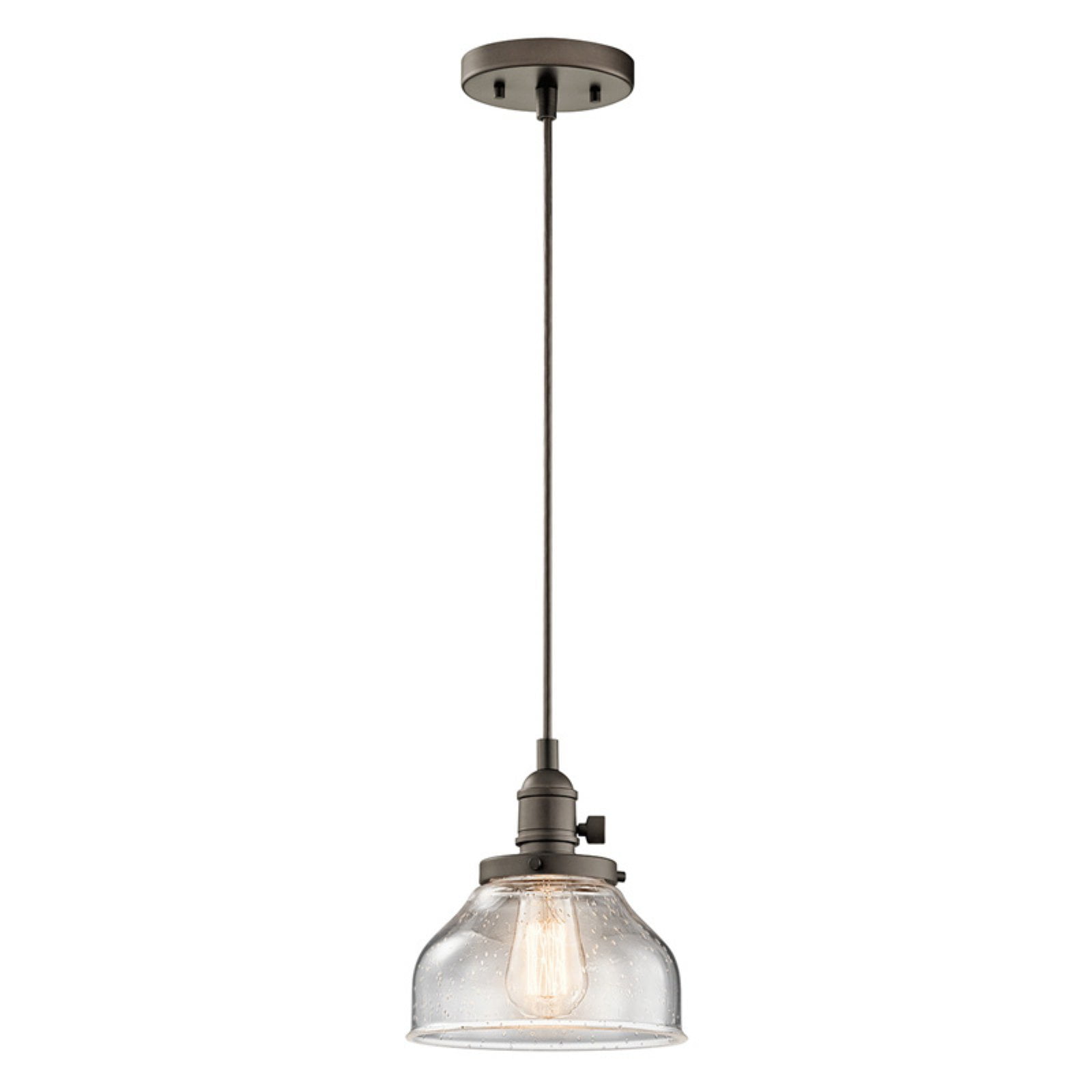 Avery 8.5" Olde Bronze Mini Pendant with Clear Glass Shade
