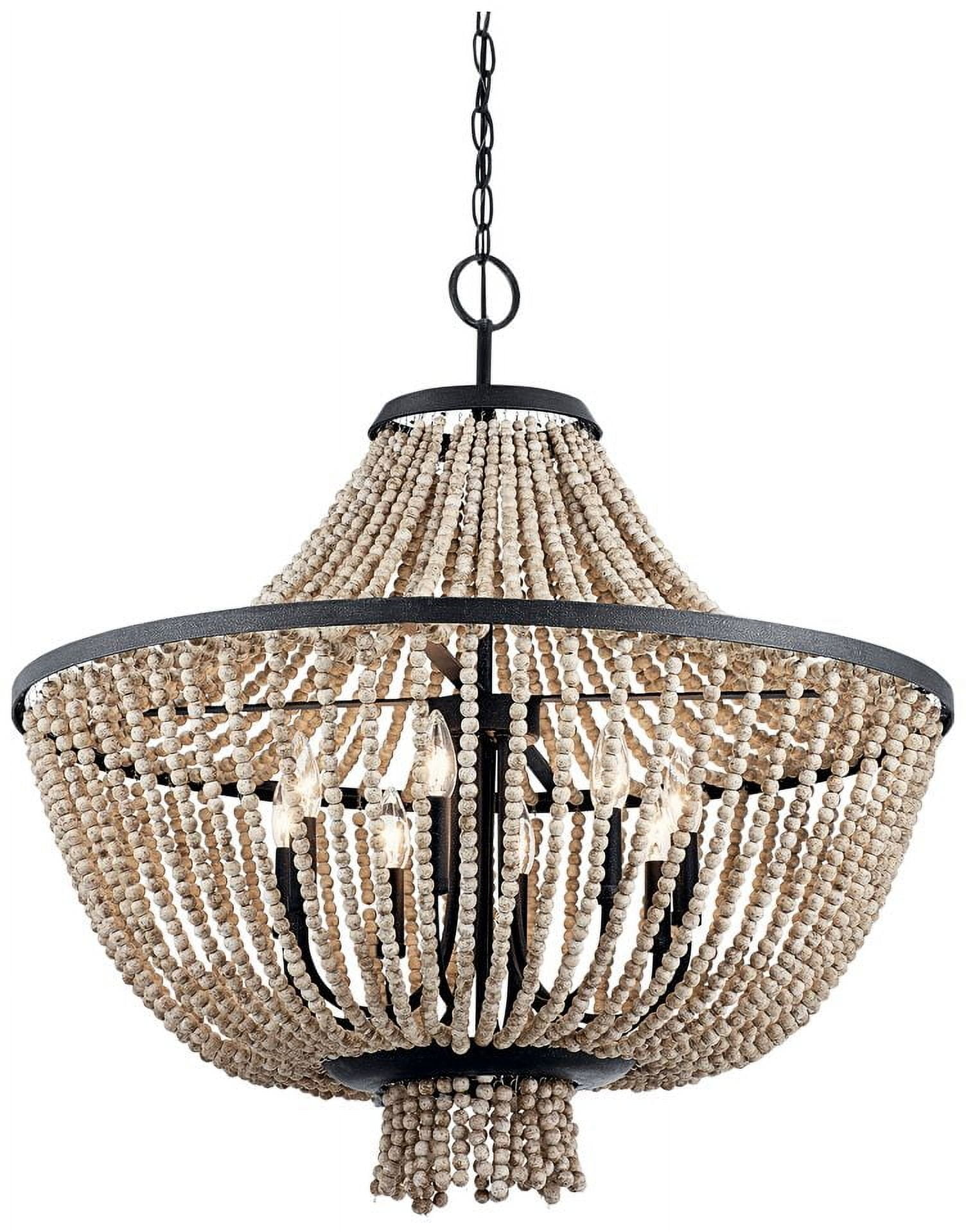 Elegant Black Crystal 8-Light Transitional Chandelier